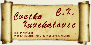 Cvetko Kuvekalović vizit kartica